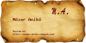 Mózer Anikó névjegykártya